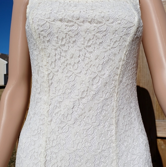 Hollister Abercombie California Cream Tight or Expandable Lace Dress Small - Picture 6 of 14